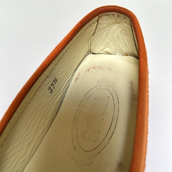Tod’s orange Suede Loafers size 37.5 - Picture 12 of 16
